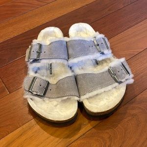 Birkenstock Arizona Shearling Suede Sandals